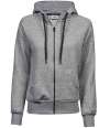 T5436 5436 Tee Jays Ladies Fashion Zip Hooded Sweatshirt Heather Grey  colour image